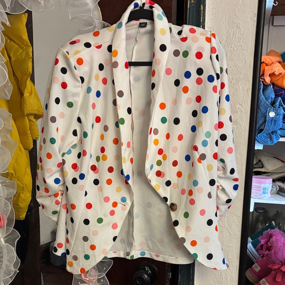 Colorful Polka Dot Blazer